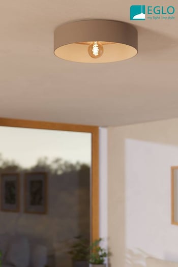 Eglo Natural Duaia Metal Flush Ceiling Light with Interchangeable Element (N54081) | £100