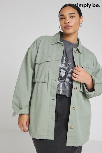 Simply Be Green Utility Cargo Jacket (N54085) | £35