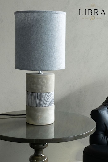 Libra Interiors Grey Concrete & Porcelain Table Lamp (N54108) | £57