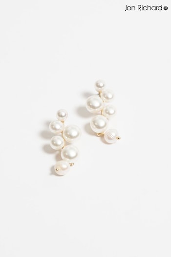 Jon Richard Gold Pearl Stick Cluster Drop Earrings (N54122) | £20