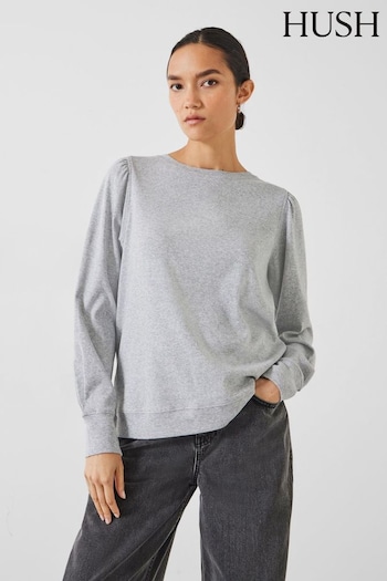 Hush Grey Emily Puff Sleeve Sweatshirt (N54216) | £39