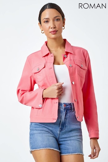 Roman Pink Chrome Stretch Denim Jacket (N54232) | £38