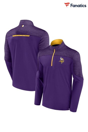 Fanatics Purple NFL Minnesota Vikings Defender Streaky Poly Quarter Zip Top (N54266) | £48