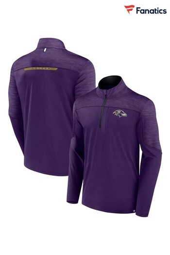Fanatics Purple NFL Baltimore Ravens Defender Streaky Poly Quarter Zip T-Shirt (N54276) | £48