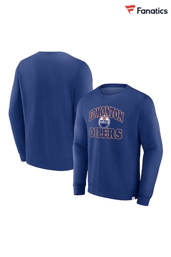 Fanatics Blue NHL Edmonton Oilers Heritage Crew Sweat Top (N54417) | £50