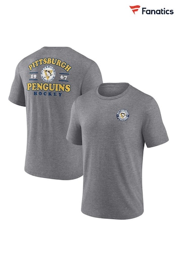 Fanatics Grey NHL Pittsburgh Penguins Heritage Triblend T-Shirt (N54458) | £30