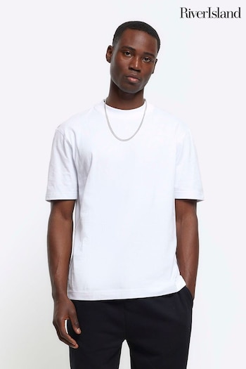River Island White Studio Regular Fit T-Shirt (N54475) | £17
