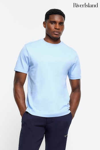 River Island Blue Studio Slim Fit T-Shirt (N54482) | £17