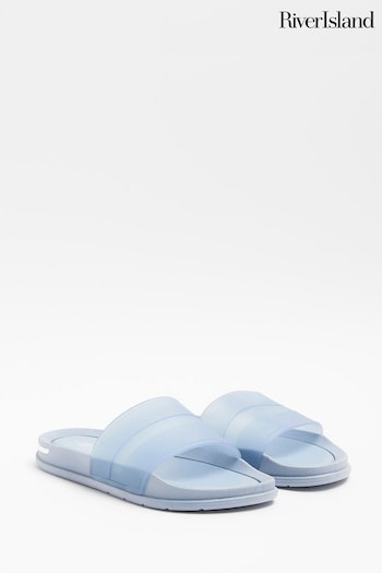 River Island Blue Mesh Heel Clip Sliders (N54485) | £24