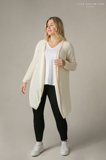 Live Unlimited Natural Curve Knitted Waterfall Cardigan (N54524) | £69