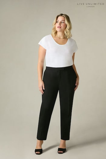 Live Unlimited Curve Tailored Button Detail Black Trousers (N54537) | £99