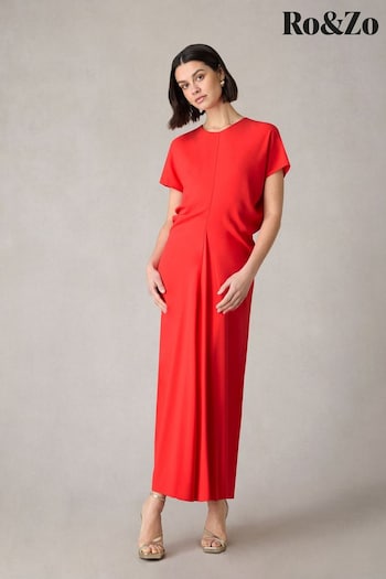 Ro&Zo Red Petite Harper Flutter Sleeve Midaxi Dress (N54624) | £139