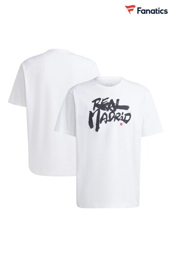 Fanatics Real Madrid Calligraphy White T-Shirt (N54669) | £55