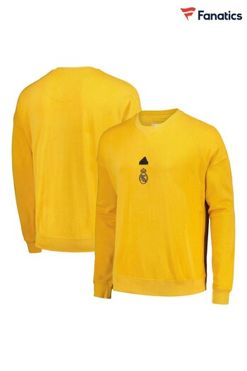 Fanatics Yellow Real Madrid Lifestyler Crew Sweater (N54687) | £60