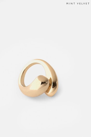 Mint Velvet Gold Tone Curved Ring (N54740) | £25