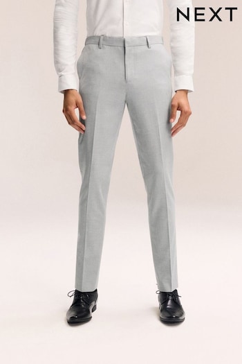 Light Grey Slim Fit Motionflex Stretch Suit Trousers (N54950) | £50