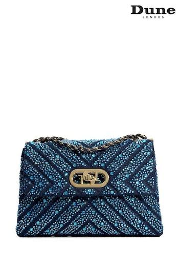 Dune London Blue Small Regent Quilted Shoulder Bag (N54963) | £180