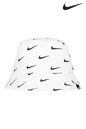 Nike White Little Kids Swoosh Bucket Hat (N55064) | £22