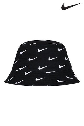 Nike Black Little Kids Swoosh Bucket Hat (N55065) | £22
