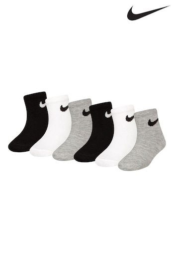 Nike White Little Kids Socks 6 Pack (N55092) | £14