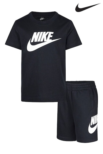 Nike sail Black Infant Club T-Shirt and Shorts Set (N55094) | £30