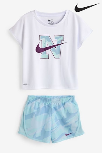 Nike Jordan Blue Little Kids Prep In Your Step Top And Shorts Set (N55111) | £32