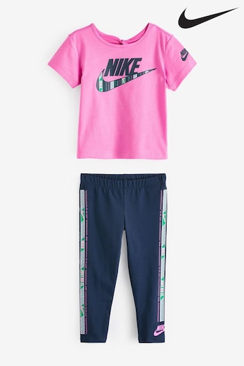 Nike Blue Little Kids Happy Camper camiseta Leggings Set (N55147) | £36