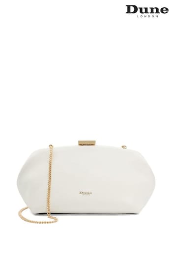 Dune London White Expect Cube Clasp Clutch Bag (N55189) | £75