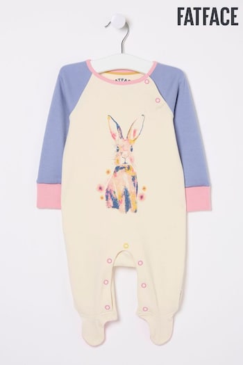 FatFace Natural Bunny Graphic Sleepsuit (N55314) | £20