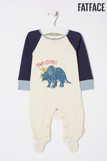 FatFace Natural Dinosaur Graphic Sleepsuit (N55321) | £20