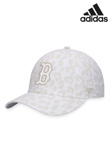 adidas White MLB Boston Red Sox Snow Leopard Print Unstructured Adjustable Cap (N55496) | £20