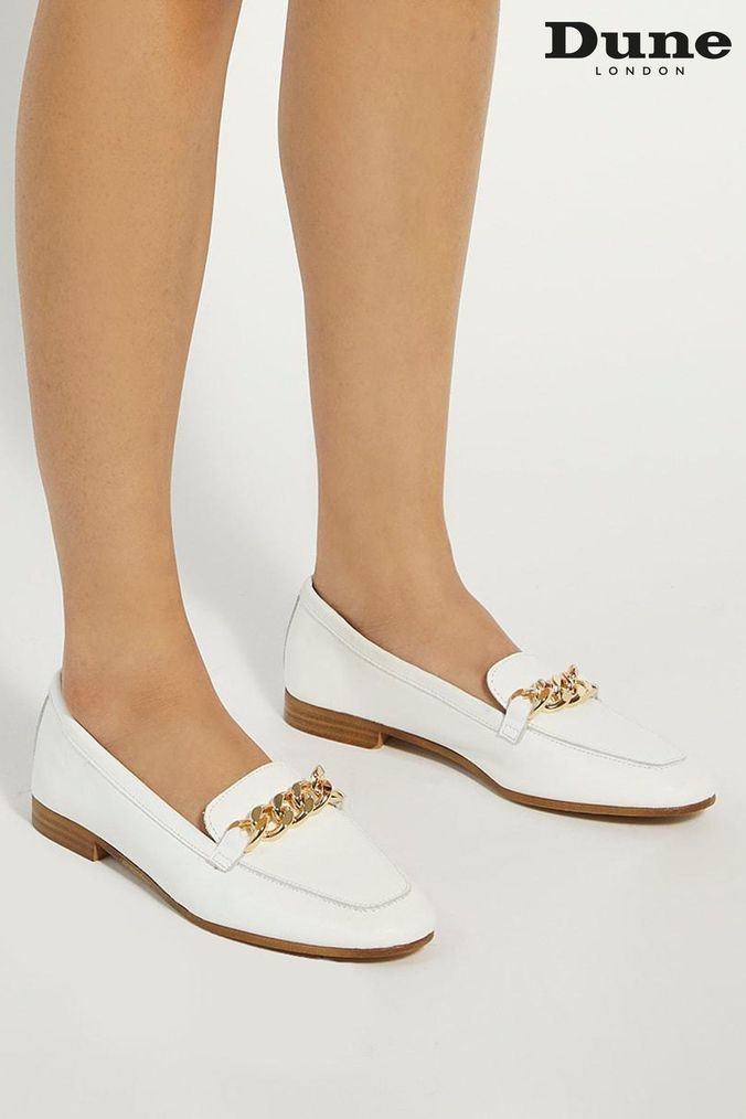 Dune white flat shoes sale