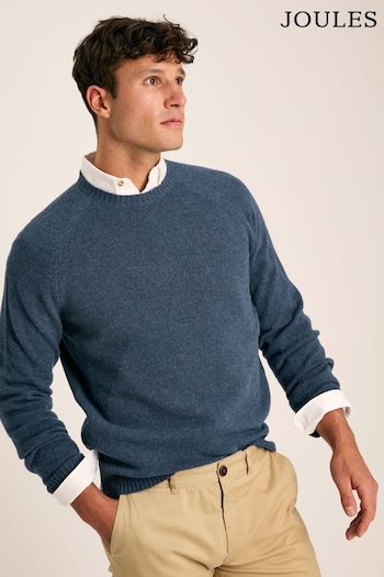 Joules Rowley Navy Lambswool Crew Neck Jumper (N55661) | £79.95