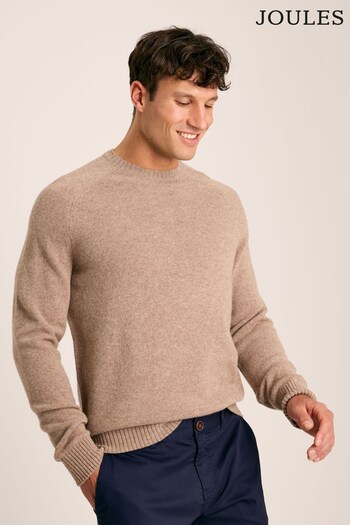 Joules Rowley Cream Lambswool Crew Neck Knitted Jumper (N55665) | £79.95