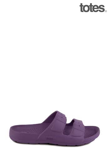 Totes Purple Kids Solbounce Moulded Double Buckle Slides (N55885) | £14