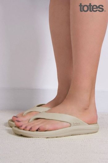 Totes Hobo Nude Ladies Solbounce Toe Post Flip Flops Sandals (N55893) | £18