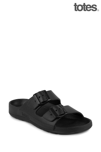 Totes Favourites Black Solbounce Ladies Adjustable Double Buckle Slides (N55915) | £20