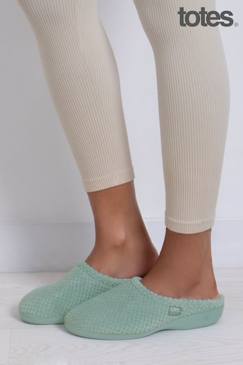 Totes STAUD Green Isotoner Popcorn Terry Mules Slippers (N55949) | £22