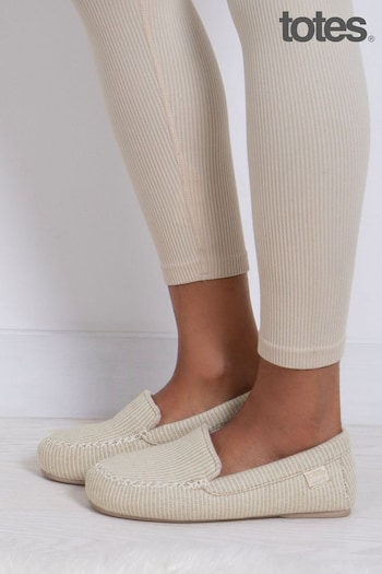 Totes anne Nude Isotoner Textured Moccasin With Ultra Comfort Foam And Pillowstep (N55950) | £28