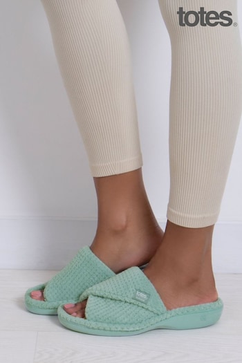 Totes Green Isotoner Popcorn Turnover Open Toe Mules (N55958) | £22