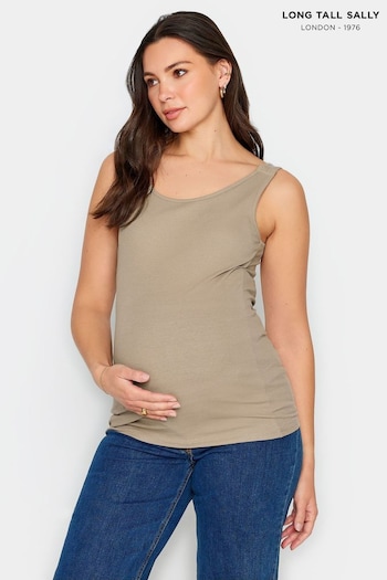 Long Tall Sally Natural Ribbed Nursing Vest With Poppers (N55985) | £18