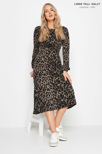 Long Tall Sally Brown Long Sleeve Tea Dress mccall (N55986) | £34