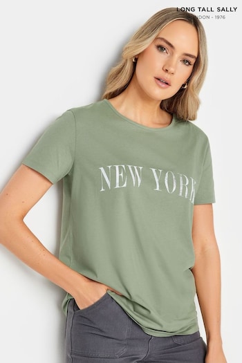 Long Tall Sally Green Stripe Crew Neck T-Shirt (N55991) | £19
