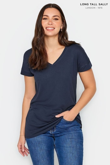 Long Tall Sally Blue PREMIUM V-Neck T-Shirt (N55992) | £19