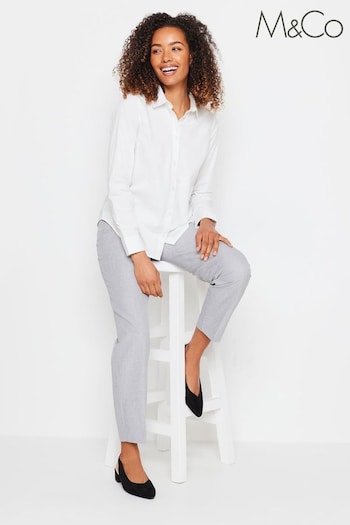 M&Co White White Cotton Poplin Long Sleeve Shirt (N55998) | £29