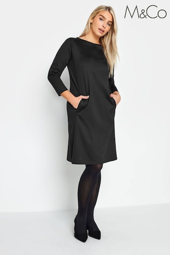 M&Co Black Ponte Pocket Swing Dress (N56015) | £31