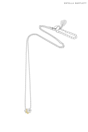 Estella Bartlett Silver Multi Flower Bead Necklace - Silver Chain (N56017) | £25