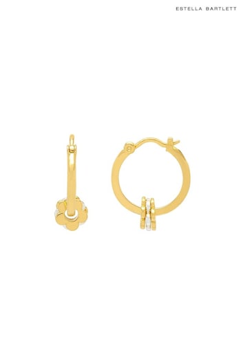 Estella Bartlett Gold Multi Flower Hoop Earrings (N56036) | £25