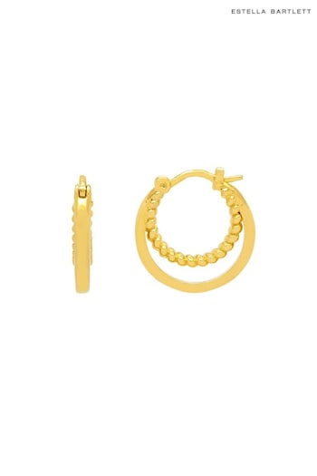 Estella Bartlett Gold Double Twisted Hoop Earrings (N56037) | £22