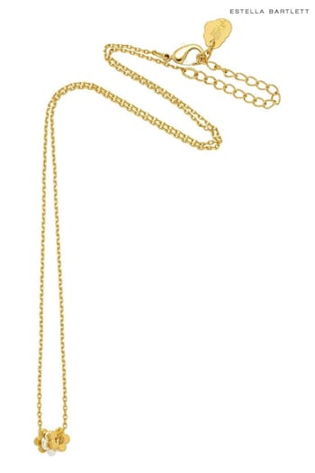 Estella Bartlett Gold Multi Flower Bead Necklace (N56048) | £25